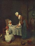 jean-Baptiste-Simeon Chardin The Prayer before Meal oil painting artist
